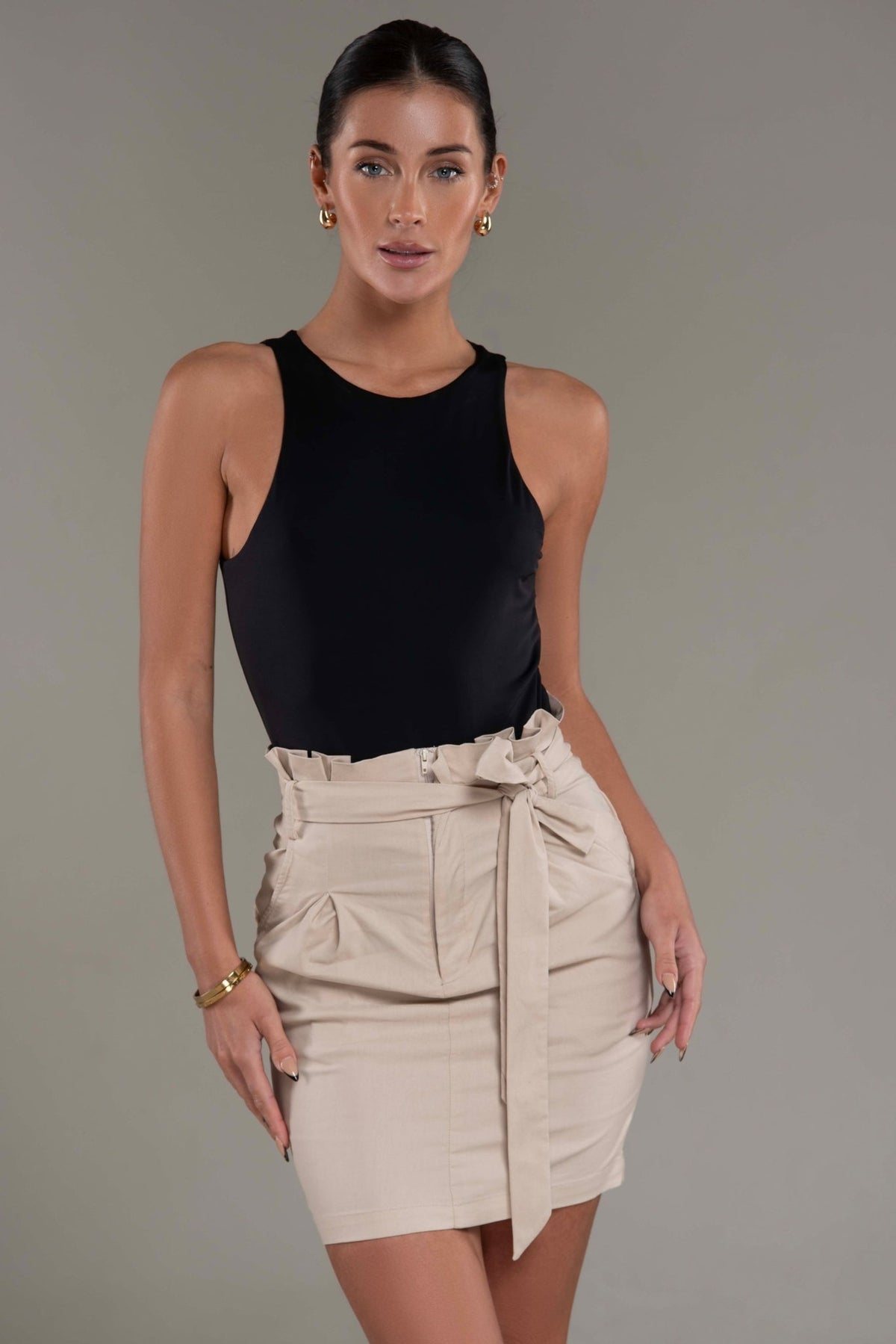 Jolie High Waisted Paper Bag Skirt - Potere ClothingSkirts