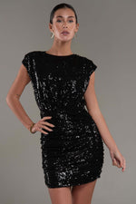 Ora Black Mini Sequin Dress - Potere ClothingDress