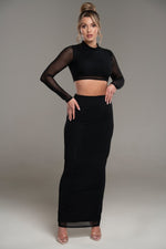 Vargas 2PC Rhinestone Mesh Skirt Set - Potere ClothingCo - Ords