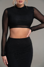 Vargas 2PC Rhinestone Mesh Skirt Set - Potere ClothingCo - Ords