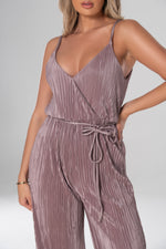 Elegant pleated wide-leg jumpsuit for eveningwear