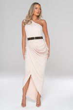 Athena Cream Draped Maxi Dress - Potere ClothingDress