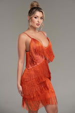 Bailey Rust Fringe Dress - Potere ClothingDress