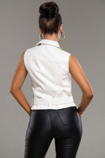 Costello Faux Leather Biker Vest - Potere ClothingTops