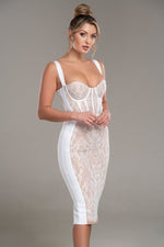 Grace Kelly Lace Overlay Bandage Dress - Potere ClothingDress