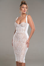 Grace Kelly Lace Overlay Bandage Dress