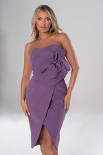 Olivia Statement Flower Purple Strapless Dress - Potere ClothingDress